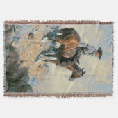 ヴィンテージカウボーイ、プレインズのセンチネルby Dunton スローブランケット (正面)