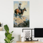 ヴィンテージカウボーイ、プレインズのセンチネルby Dunton ポスター (ホームオフィス)