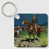 ヴィンテージカウボーイ、農業キャトルランチャーオンザファーム キーホルダー (正面)