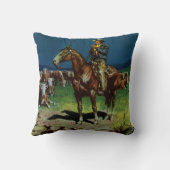 ヴィンテージカウボーイ、農業キャトルランチャーオンザファーム クッション (裏面)