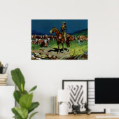 ヴィンテージカウボーイ、農業キャトルランチャーオンザファーム ポスター (ホームオフィス)