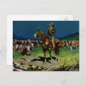 ヴィンテージカウボーイ、農業キャトルランチャーオンザファーム ポストカード (正面/裏面)