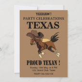 ヴィンテージカウボーハット 馬 おしゃれ テキサス テキサス パーティー 招待状 (正面)