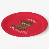 ヴィンテージカウボーブーツ誕生日 ペーパープレート (アングル)