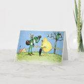 ヴィンテージカエルとシックのイースターカード シーズンカード (正面)