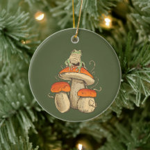 ヴィンテージカエルとマッシュルームコテージコア