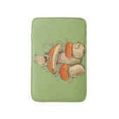 ヴィンテージカエルとマッシュルームコテージコア バスマット (正面縦)