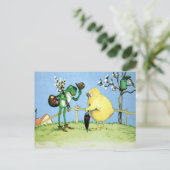 ヴィンテージカエルと雛はがき ポストカード (スタンド正面)