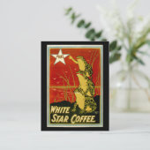 ヴィンテージカエルのコーヒー広告カード ポストカード (スタンド正面)