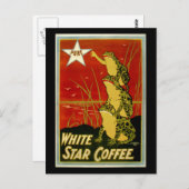 ヴィンテージカエルのコーヒー広告カード ポストカード (正面/裏面)