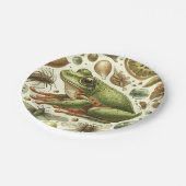 ヴィンテージカエルのシームレスな水色 ペーパープレート (アングル)