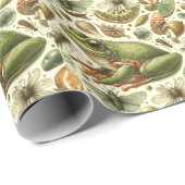 ヴィンテージカエルのシームレスな水色 ラッピングペーパー (ロールコーナー)