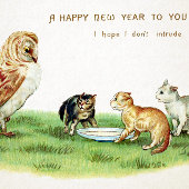 ヴィンテージカエルの新年カード シーズンカード