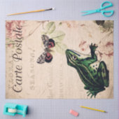 ヴィンテージカエル&バタフライフランスのフローラ 薄葉紙 (クラフト)