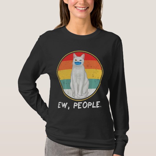 ヴィンテージカオマニエ新しい人々猫を着用顔マスク Tシャツ (正面)