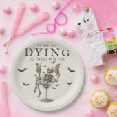 ヴィンテージカクテルスケルトンハローウィンパーティ ペーパープレート (パーティー)