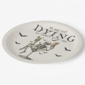 ヴィンテージカクテルスケルトンハローウィンパーティ ペーパープレート (アングル)