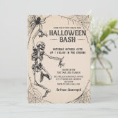 ヴィンテージカクテルスケルトン大人ハローウィンパーティ 招待状 (スタンド正面)