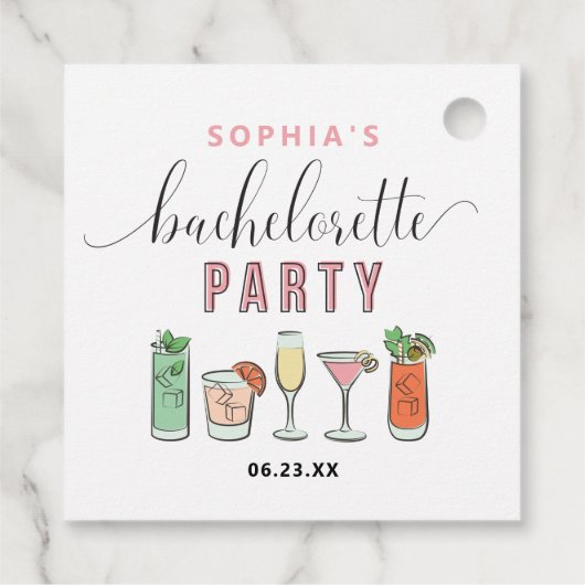 ヴィンテージカクテルズ バチェロレッテパーティー プチギフトタグ フェイバータグ (裏面)