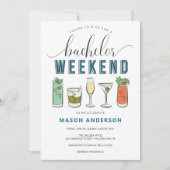 ヴィンテージカクテルバチェロパーティーの旅程 招待状 (正面)
