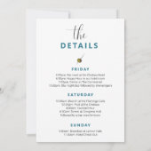 ヴィンテージカクテルバチェロパーティーの旅程 招待状 (裏面)