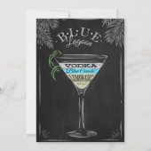 ヴィンテージカクテルブルーラグーン誕生日Bash 招待状 (裏面)