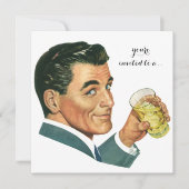 ヴィンテージカクテル応援誕生日パーティーへの招待 招待状 (正面)