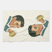 ヴィンテージカクテル飲料、男のドリンク キッチンタオル (横)