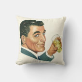 ヴィンテージカクテル飲料、男のドリンク クッション (正面)