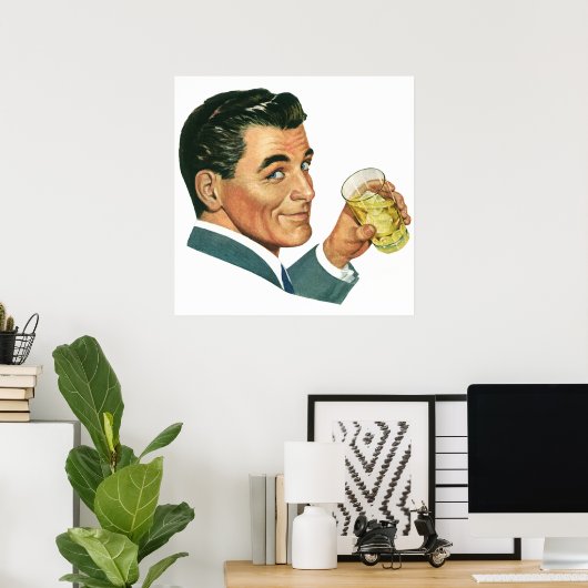 ヴィンテージカクテル飲料、男のドリンク ポスター (ホームオフィス)