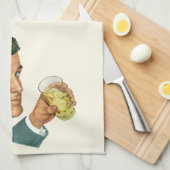 ヴィンテージカクテル飲料、男の飲み物 キッチンタオル (四つ折り)