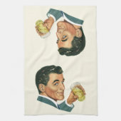 ヴィンテージカクテル飲料、男の飲み物 キッチンタオル (縦)