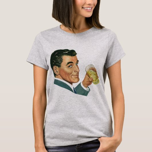 ヴィンテージカクテル飲料、男の飲み物 Tシャツ (正面)