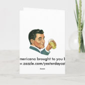 ヴィンテージカクテル飲料、飲み物を飲む男 カード (裏面)