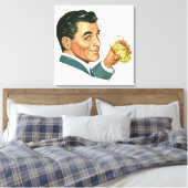 ヴィンテージカクテル飲料、飲み物を飲む男 キャンバスプリント (インサイチュ (寝室))