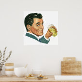 ヴィンテージカクテル飲料、飲み物を飲む男 ポスター (キッチン)