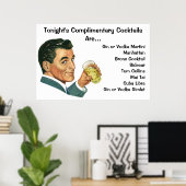 ヴィンテージカクテル飲料、飲用者一覧 ポスター (ホームオフィス)