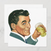 ヴィンテージカクテル ドリンクのご案内 男性向け 招待状 (正面/裏面)