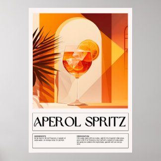 ヴィンテージカクテル： Aperol Spritz ポスター