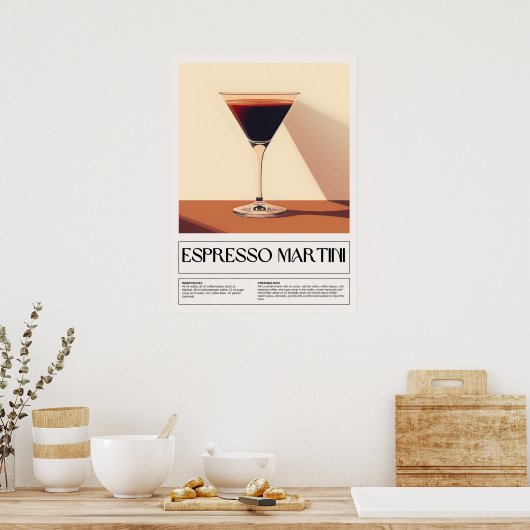 ヴィンテージカクテル： Espresso Martini ポスター (キッチン)