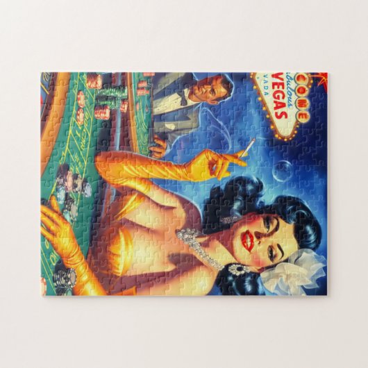 ヴィンテージカジノウーマン ジグソーパズル (横)