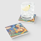 ヴィンテージカジノウーマン ストーンコースター (横)