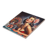 ヴィンテージカジノピンアップイラストレーション タイル (側面)