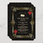 ヴィンテージカジノベガス金ゴールドギャツビー大晦日 招待状 (正面/裏面)