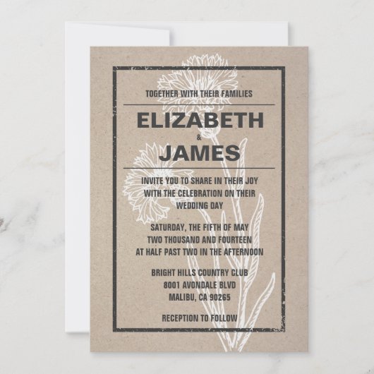 ヴィンテージカジュアル結婚式招待状 招待状 (正面)
