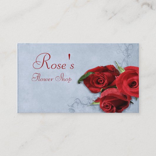 ヴィンテージカスケードブルーフラワーショップ 名刺 (正面)