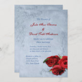 ヴィンテージカスケードブルー結婚ズ 招待状 (正面/裏面)