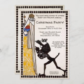 ヴィンテージカスタマイズ可能なクリスマスパーティの招待状 招待状 (正面/裏面)