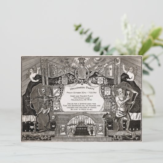 ヴィンテージカスタマイズ可能な不気味な招待状 招待状 (スタンド正面)