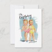 ヴィンテージカスタマイズ可能な子供の誕生日招待状 招待状 (正面)